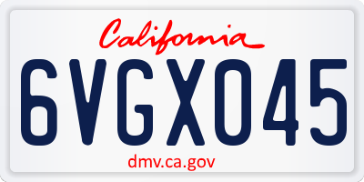 CA license plate 6VGX045