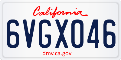 CA license plate 6VGX046