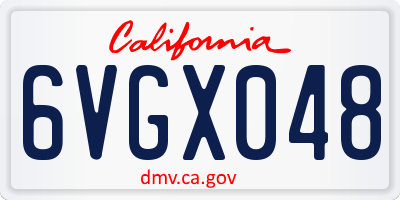 CA license plate 6VGX048