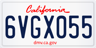 CA license plate 6VGX055