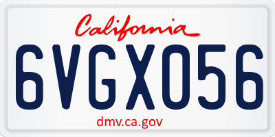 CA license plate 6VGX056