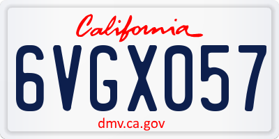 CA license plate 6VGX057