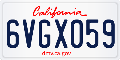 CA license plate 6VGX059