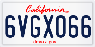 CA license plate 6VGX066