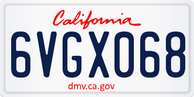 CA license plate 6VGX068