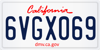 CA license plate 6VGX069