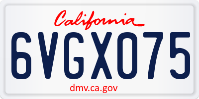CA license plate 6VGX075