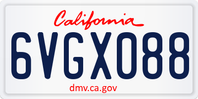CA license plate 6VGX088