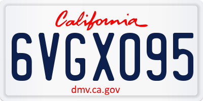 CA license plate 6VGX095