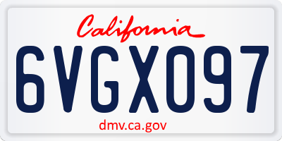 CA license plate 6VGX097