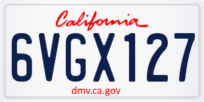 CA license plate 6VGX127