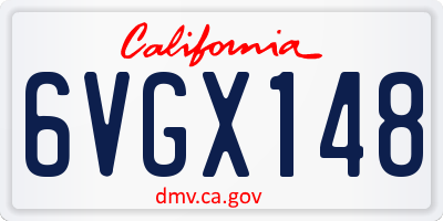 CA license plate 6VGX148