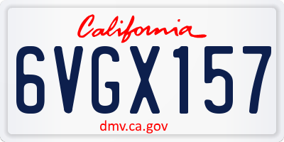 CA license plate 6VGX157
