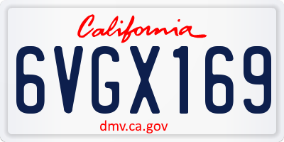 CA license plate 6VGX169