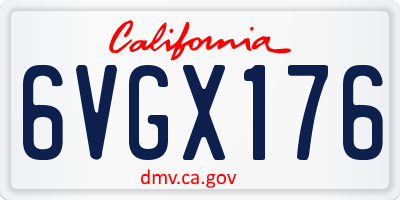 CA license plate 6VGX176