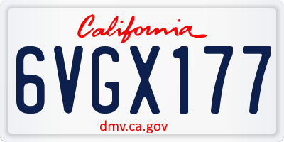 CA license plate 6VGX177
