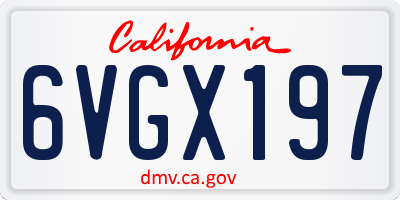 CA license plate 6VGX197