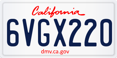 CA license plate 6VGX220