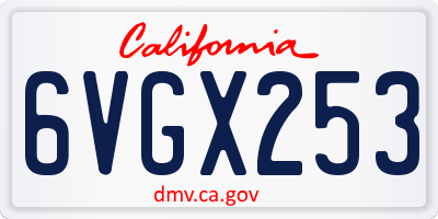 CA license plate 6VGX253