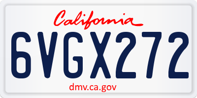 CA license plate 6VGX272