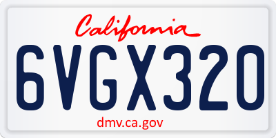 CA license plate 6VGX320