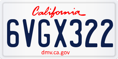 CA license plate 6VGX322