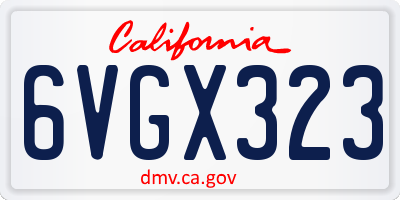 CA license plate 6VGX323
