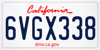 CA license plate 6VGX338
