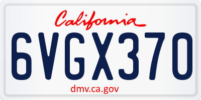 CA license plate 6VGX370