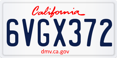 CA license plate 6VGX372
