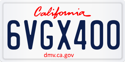 CA license plate 6VGX400