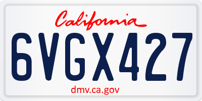 CA license plate 6VGX427