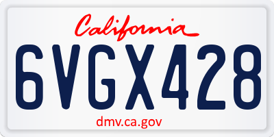 CA license plate 6VGX428
