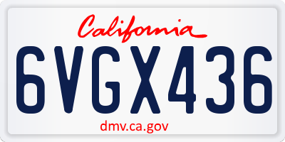 CA license plate 6VGX436