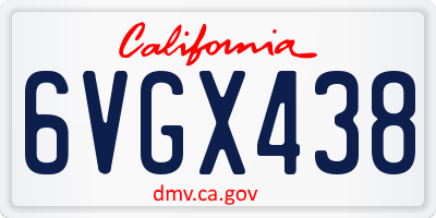 CA license plate 6VGX438