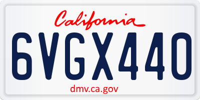 CA license plate 6VGX440