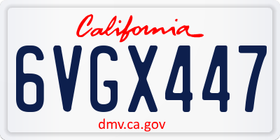 CA license plate 6VGX447
