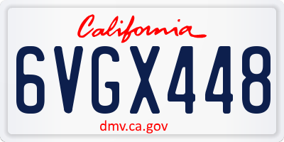 CA license plate 6VGX448