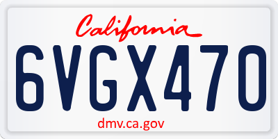 CA license plate 6VGX470