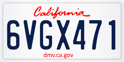 CA license plate 6VGX471