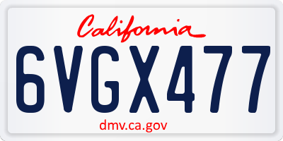 CA license plate 6VGX477