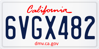 CA license plate 6VGX482