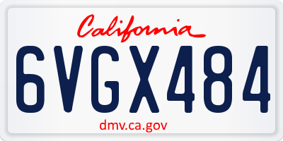 CA license plate 6VGX484