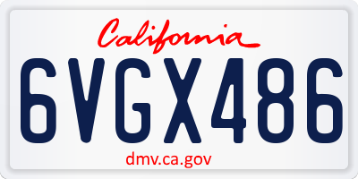 CA license plate 6VGX486
