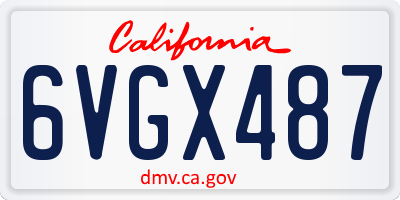 CA license plate 6VGX487