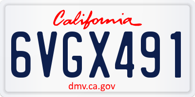 CA license plate 6VGX491