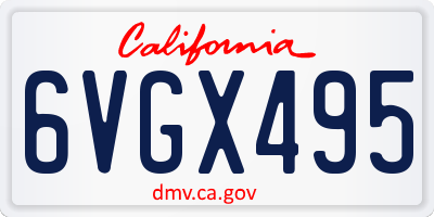 CA license plate 6VGX495