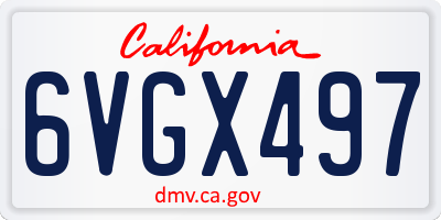 CA license plate 6VGX497