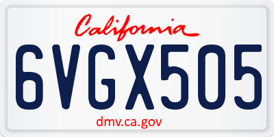 CA license plate 6VGX505