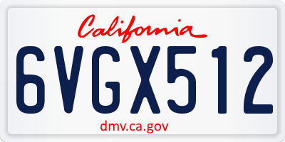 CA license plate 6VGX512